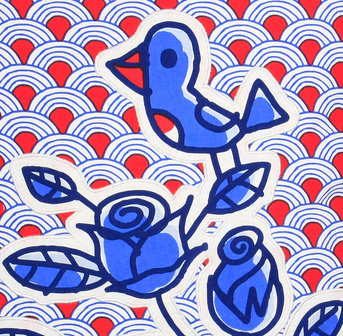 Kussen Blue bird 50x50cm