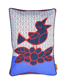 Kussen Daisy bird applique 50x70cm